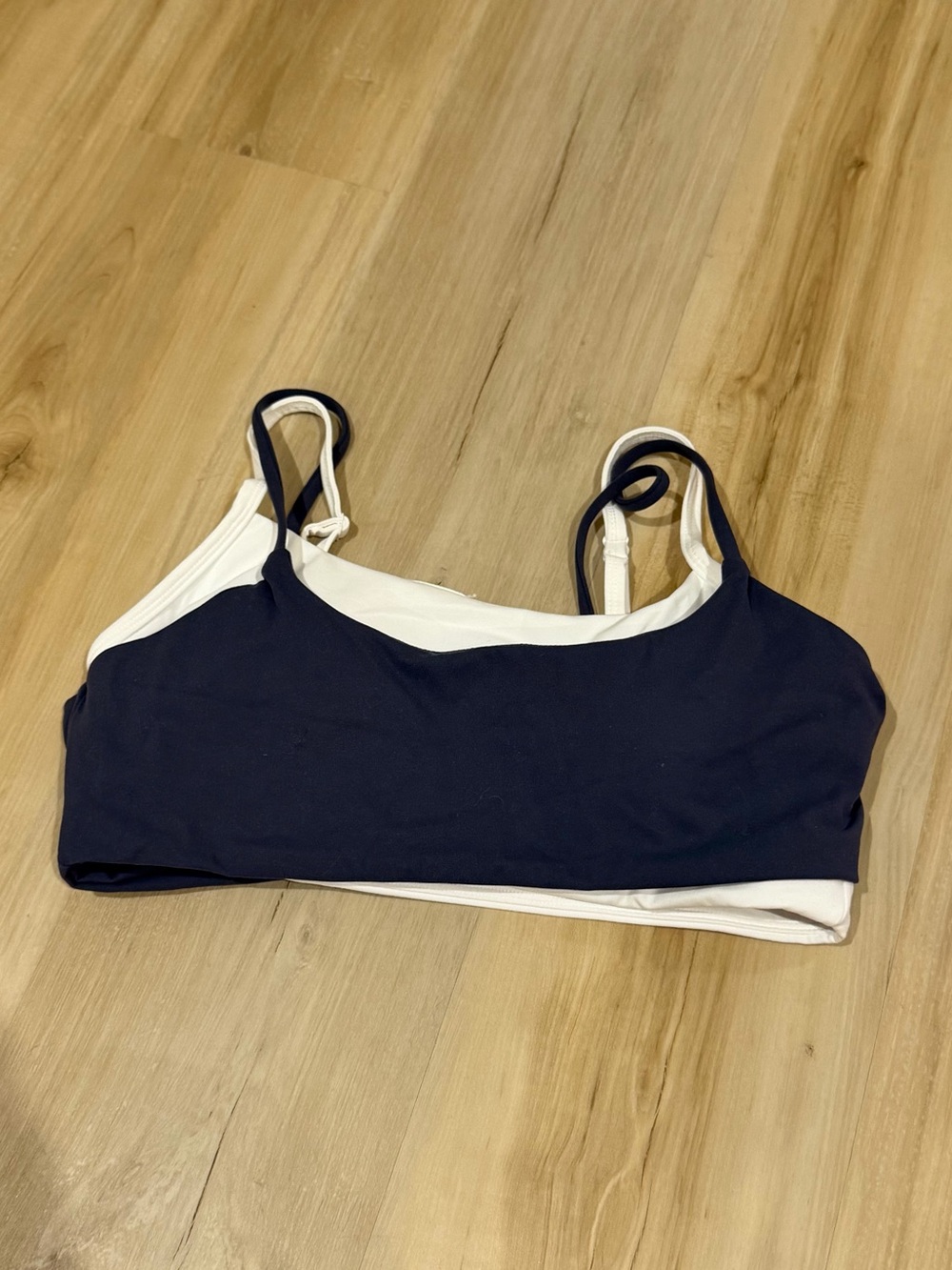 Women’s Navy & White Double-Layer Bralette